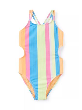 BREAKING WAVES - Surfer Stripe One-Piece Side Cutout Swimsuit MULTI