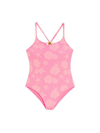 BREAKING WAVES - Rib Seashells Bathing Suit PINK