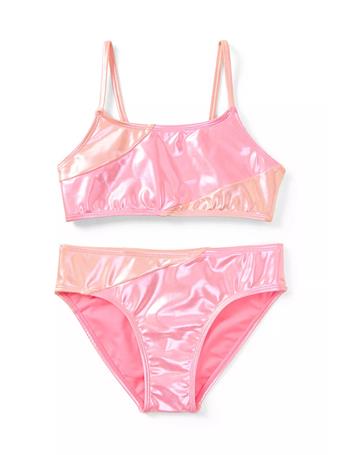 BREAKING WAVES - Color Block Shimmer 2-Piece Swimsuit PINK