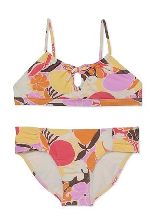 RAISINS - Big Girls Adjustable Shoulder Strap Allover Print 2-Piece Swimsuit MULTI
