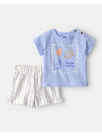 CARTERS - Baby 2-Piece Lighthouse Top & Short Set BLUE
