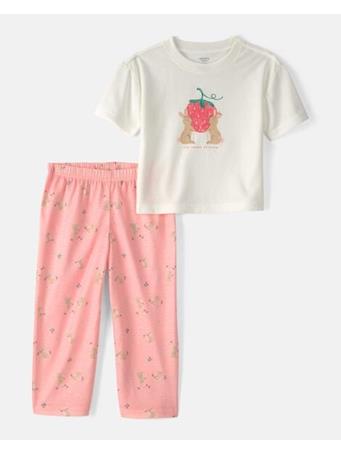 CARTERS - Toddler Girl Easter Bunny Loose Fit 2-Piece Pajama Set PINK