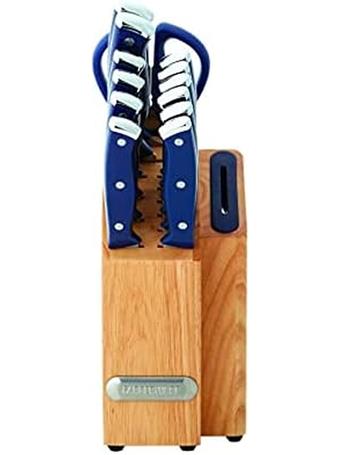 FARBERWARE - 14-Piece Edgekeeper Triple Riveted Knife Block Set BLUE