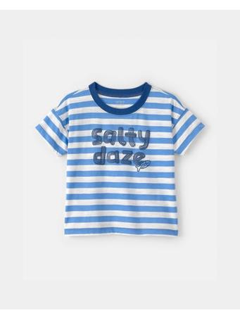 CARTERS - Toddler Boy 'Salty Daze' Striped Graphic Tee BLUE