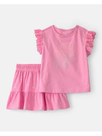 CARTERS - Toddler Girl 2-Piece Floral Top & Skort Set PINK