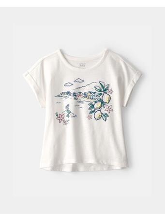 CARTERS - Girls Mermaid Landscape Top WHITE