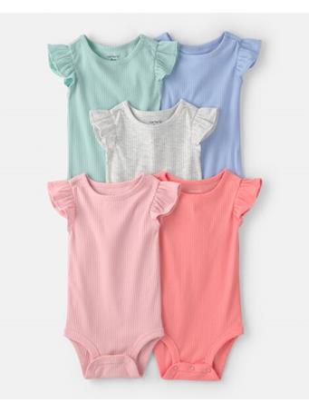 CARTERS - Baby Girl 5-Pack Multipack Ruffle-Sleeve Bodysuits MULTI