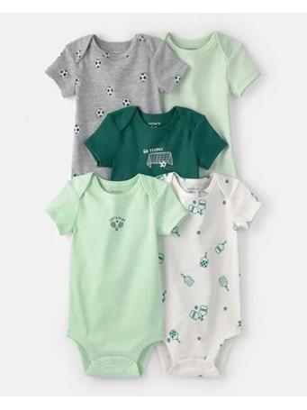 CARTERS - Baby 5-Pack Sports Multipack Bodysuits GREEN
