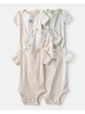CARTERS - Baby Boy 5-Pack Animals Multipack Bodysuits IVORY