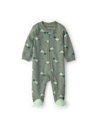 CARTERS - Infant Boys Dinosaur 2-Way Zip 100% Cotton Sleep n' Play Pajama GREEN