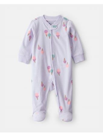 CARTERS - Baby Girl Ice Cream 2-Way Zip Sleep & Play Pajama PURPLE