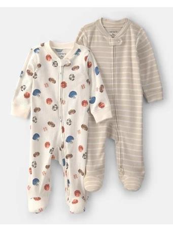 CARTERS - Baby Boy 2-Pack Sports Sleep & Play Pajamas CREAM