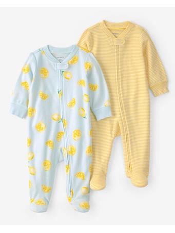 CARTERS - Baby Boy 2-Pack Lemon Sleep & Play Pajamas YELLOW