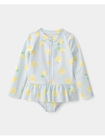 CARTERS - Toddler Girl 1-Piece Lemon Rashguard Swimsuit BLUE