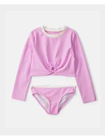 CARTERS - Girls 2-Piece Long-Sleeve Rashguard Swimsuit Set PINK