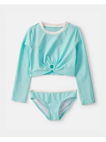CARTERS - Girls 2-Piece Long-Sleeve Rashguard Swimsuit Set TURQUOISE