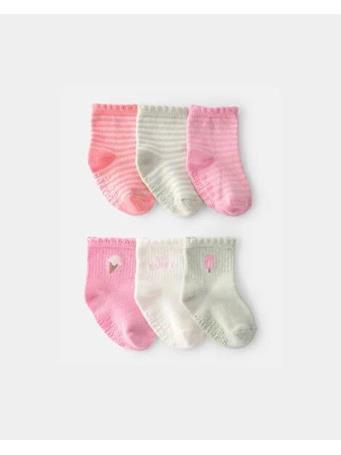 CARTERS - Baby Girl 6-Pack Ice Cream Socks PINK