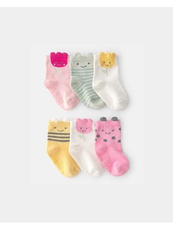 CARTERS - Baby Girl 6-Pack Floral Critter Socks MULTI