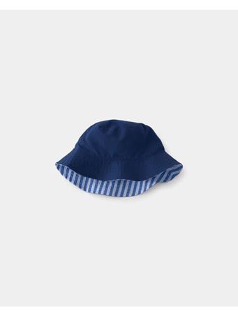 CARTERS - Toddler Boy Reversible Stripe Bucket Swim Hat BLUE