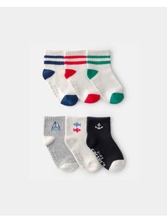 CARTERS - Toddler Boy 6-Pack Nautical Ankle Socks MULTI