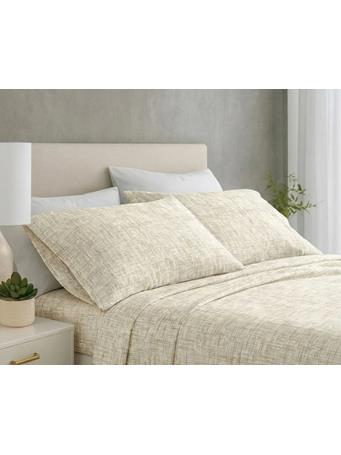 TOWNHOUSE - Printed Microfiber Sheet Set BEIGE SKETCH