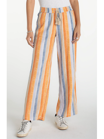 LIVERPOOL - Pull-on Wide Leg Pant MLT STRIPE PRNT