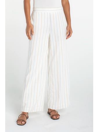 LIVERPOOL - Pull-on Wide Leg Pant CRM/ BLU MLT ST