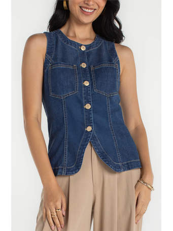 LIVERPOOL - Crew Neck Split Front Vest WILDER