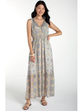 LIVERPOOL - Sleeveless Smocked Waist Maxi Dress CITRON MULTI