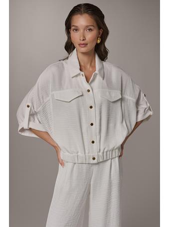 DONNA KARAN - Cinched Hem Shirt CREAM