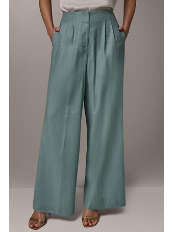 DONNA KARAN - Extra High-Rise Pleated Wide-Leg Pant WATERLILY