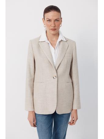 CORTEFIEL - Textured Fabric Blazer SAND