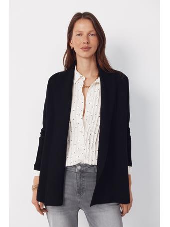 CORTEFIEL - Cardigan with Shawl Neckline BLACK