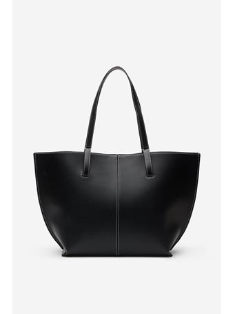 CORTEFIEL - Basic Shopper Bag with Stitching BLACK