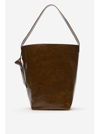 CORTEFIEL - Bucket Bag with Bow or Tie Knot DARK KHAKI