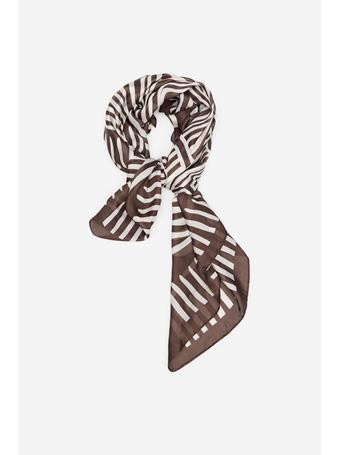 CORTEFIEL - Geometric Satin Scarf BLACK