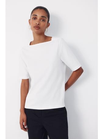 CORTEFIEL - Boat Neck T-shirt WHITE