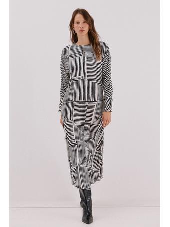 CORTEFIEL - Printed Midi Dress WHITE PRINT