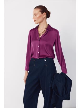 CORTEFIEL - Satin-finish Shirt PURPLE/LILAC