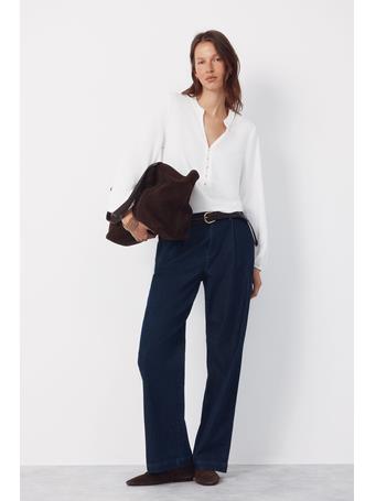 CORTEFIEL - Mandarin Blouse with Buttons IVORY