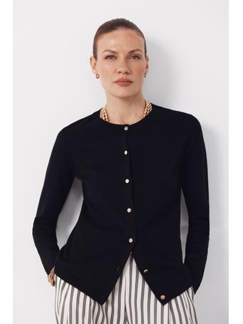 CORTEFIEL - Jersey-knit Basic Cardigan BLACK