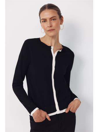 CORTEFIEL - Jersey-knit Contrast Cardigan BLACK