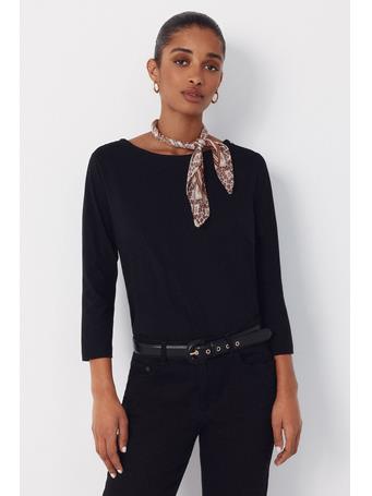 CORTEFIEL - Essential Boat Neck T-shirt BLACK