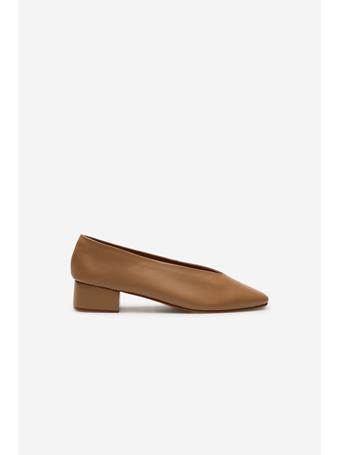 CORTEFIEL - Leather Ballerina Flats TAN