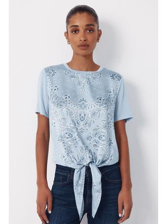 CORTEFIEL - Printed Top LIGHT BLUE