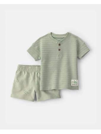 CARTERS - Baby Boy 2-Piece Frog Top & Short Set GREEN
