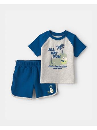 CARTERS - Baby Boy 2-Piece 'All Day Fun' Golf Top & Short Set BLUE