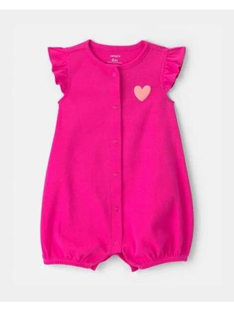 CARTERS - Baby Girl 'Little Love' Heart Short-Sleeve Romper PINK