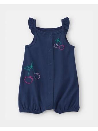 CARTERS - Baby Girl Cherry Sleeveless Romper NAVY