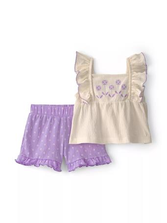 CARTERS - Baby Girls Ruffle Tank Top and Shorts Set PURPLE